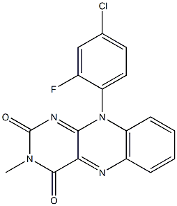 3-Methyl-10-(4-chloro-2-fluorophenyl)pyrimido[4,5-b]quinoxaline-2,4(3H,10H)-dione Structure