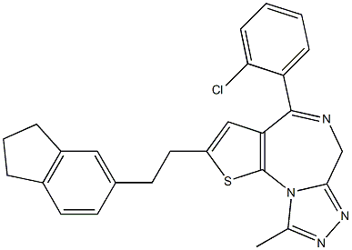 4-(2-Chlorophenyl)-2-[2-[(2,3-dihydro-1H-inden)-5-yl]ethyl]-9-methyl-6H-thieno[3,2-f][1,2,4]triazolo[4,3-a][1,4]diazepine|