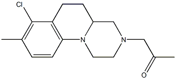 1-[[7-クロロ-8-メチル-2,3,4,4a,5,6-ヘキサヒドロ-1H-ピラジノ[1,2-a]キノリン]-3-イル]-2-プロパノン 化学構造式