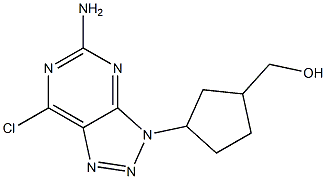 5-Amino-7-chloro-3-(3-hydroxymethylcyclopentyl)-3H-1,2,3-triazolo[4,5-d]pyrimidine,,结构式