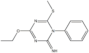 1-フェニル-4-エトキシ-6-(メチルチオ)-1,3,5-トリアジン-2(1H)-イミン 化学構造式
