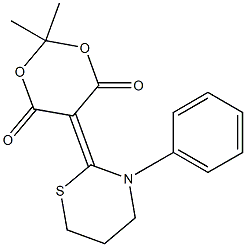 2,2-Dimethyl-5-[(tetrahydro-3-phenyl-2H-1,3-thiazin)-2-ylidene]-1,3-dioxane-4,6-dione Structure