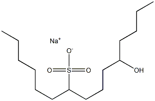 11-Hydroxypentadecane-7-sulfonic acid sodium salt 结构式