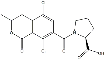  1-[(5-Chloro-8-hydroxy-3-methyl-1-oxo-7-isochromanyl)carbonyl]proline