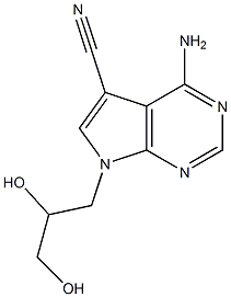 4-Amino-7-(2,3-dihydroxypropyl)-7H-pyrrolo[2,3-d]pyrimidine-5-carbonitrile Structure