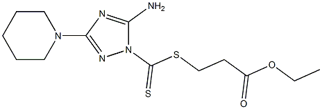 5-Amino-3-(1-piperidinyl)-1H-1,2,4-triazole-1-dithiocarboxylic acid 2-ethoxycarbonylethyl ester Structure