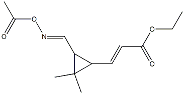 2-(2-Ethoxycarbonylvinyl)-3,3-dimethylcyclopropane-1-carbaldehyde (E)-O-acetyl oxime,,结构式