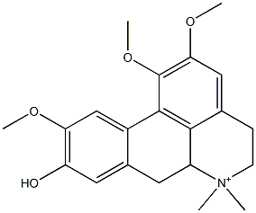 5,6,6a,7-Tetrahydro-9-hydroxy-1,2,10-trimethoxy-6,6-dimethyl-4H-dibenzo[de,g]quinolin-6-ium Struktur