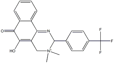 2,3,4,6-テトラヒドロ-5-ヒドロキシ-6-オキソ-2-[4-(トリフルオロメチル)フェニル]-3,3-ジメチルベンゾ[h]キナゾリン-3-イウム 化学構造式