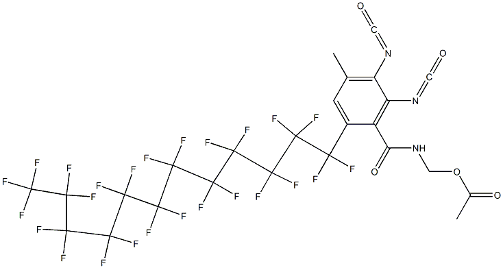 N-(Acetyloxymethyl)-2-(pentacosafluorododecyl)-5,6-diisocyanato-4-methylbenzamide,,结构式