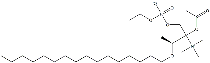 りん酸2-(トリメチルアンモニオ)エチル(3S)-2-アセトキシ-3-(ヘキサデシルオキシ)ブチル 化学構造式