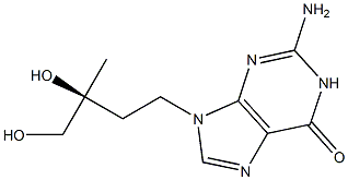 2-Amino-9-[(3S)-3,4-dihydroxy-3-methylbutyl]-1,9-dihydro-6H-purin-6-one,,结构式