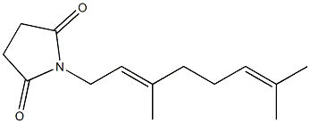 N-[(2E)-3,7-ジメチル-2,6-オクタジエニル]スクシンイミド 化学構造式
