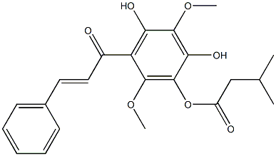 6-[(E)-3-Phenylacryloyl]-4-(isovaleryloxy)-2,5-dimethoxybenzene-1,3-diol Structure