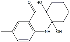 4a,9a-ジヒドロキシ-7-メチル-1,2,3,4,4a,9a-ヘキサヒドロアクリジン-9(10H)-オン 化学構造式