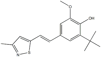 4-[(E)-2-(3-Methyl-5-isothiazolyl)ethenyl]-2-tert-butyl-6-methoxy-phenol Structure