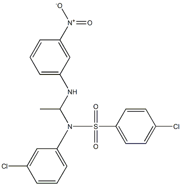 N-[1-[(3-ニトロフェニル)アミノ]エチル]-N-(3-クロロフェニル)-4-クロロベンゼンスルホンアミド 化学構造式