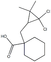 1-[(2,2-Dichloro-3,3-dimethylcyclopropyl)methyl]cyclohexanecarboxylic acid Struktur