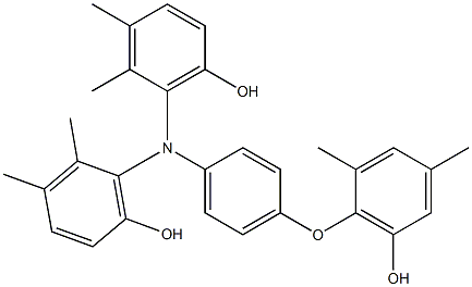 N,N-Bis(6-hydroxy-2,3-dimethylphenyl)-4-(6-hydroxy-2,4-dimethylphenoxy)benzenamine 结构式