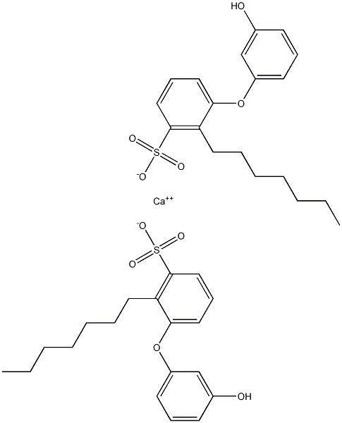 Bis(3'-hydroxy-2-heptyl[oxybisbenzene]-3-sulfonic acid)calcium salt,,结构式