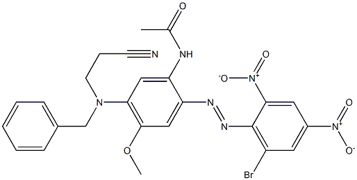 N-[2-(6-Bromo-2,4-dinitrophenyl)azo-5-[benzyl-(2-cyanoethyl)amino]-4-methoxyphenyl]acetamide Structure