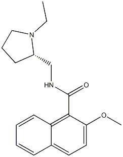 2-Methoxy-N-[[(2S)-1-ethyl-2-pyrrolidinyl]methyl]naphthalene-1-carboxamide,,结构式