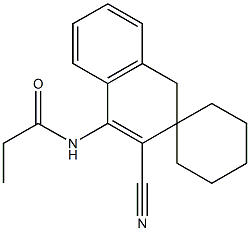 4-(プロピオニルアミノ)スピロ[ナフタレン-2(1H),1'-シクロヘキサン]-3-カルボニトリル 化学構造式