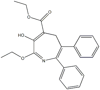 3-Hydroxy-6,7-diphenyl-2-ethoxy-5H-azepine-4-carboxylic acid ethyl ester Struktur