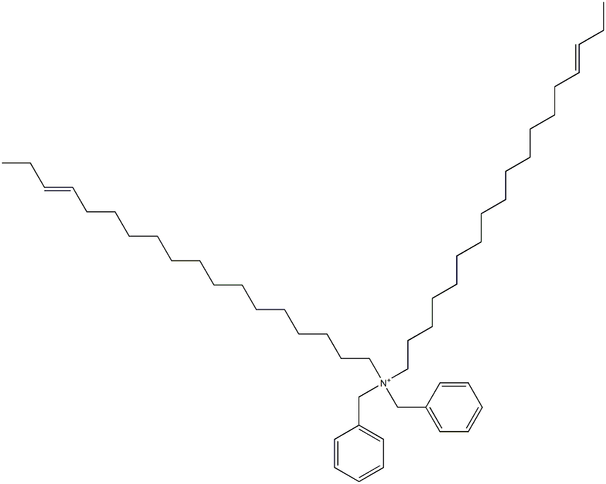 ジ(15-オクタデセニル)ジベンジルアミニウム 化学構造式