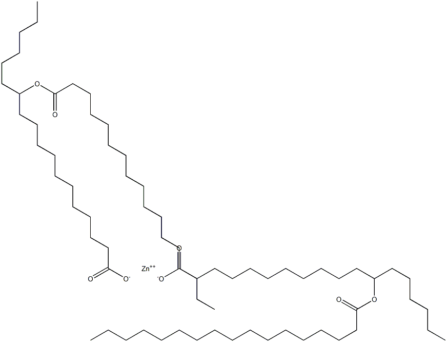 Bis(12-heptadecanoyloxyoctadecanoic acid)zinc salt Structure