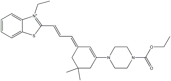 2-[3-[3-[4-(Ethoxycarbonyl)piperazino]-5,5-dimethyl-2-cyclohexen-1-ylidene]-1-propenyl]-3-ethylbenzothiazol-3-ium