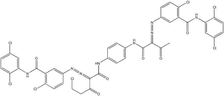 3,3'-[2-(Chloromethyl)-1,4-phenylenebis[iminocarbonyl(acetylmethylene)azo]]bis[N-(2,5-dichlorophenyl)-6-chlorobenzamide],,结构式