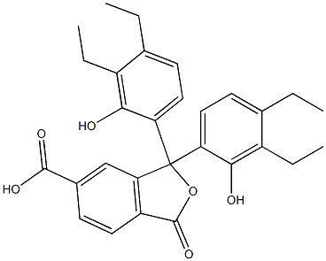 1,1-ビス(3,4-ジエチル-2-ヒドロキシフェニル)-1,3-ジヒドロ-3-オキソイソベンゾフラン-6-カルボン酸 化学構造式