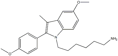 1-(6-Aminohexyl)-5-methoxy-2-(4-methoxyphenyl)-3-methyl-1H-indole,,结构式