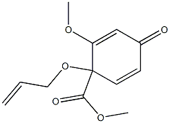2-Methoxy-4-oxo-1-(2-propenyloxy)-2,5-cyclohexadiene-1-carboxylic acid methyl ester Struktur
