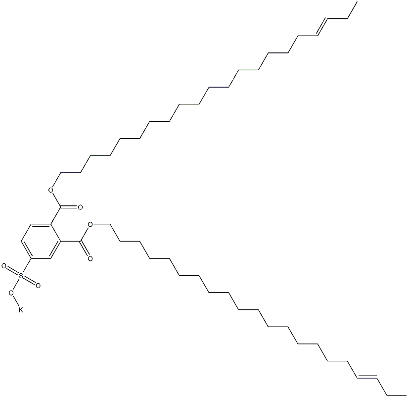 4-(ポタシオスルホ)フタル酸ジ(18-ヘニコセニル) 化学構造式