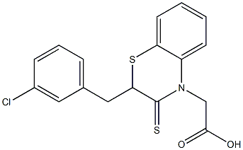 2-(3-Chlorobenzyl)-2,3-dihydro-3-thioxo-4H-1,4-benzothiazine-4-acetic acid,,结构式