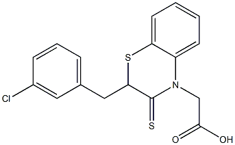 2-(3-Chlorobenzyl)-2,3-dihydro-3-thioxo-4H-1,4-benzothiazine-4-acetic acid Structure