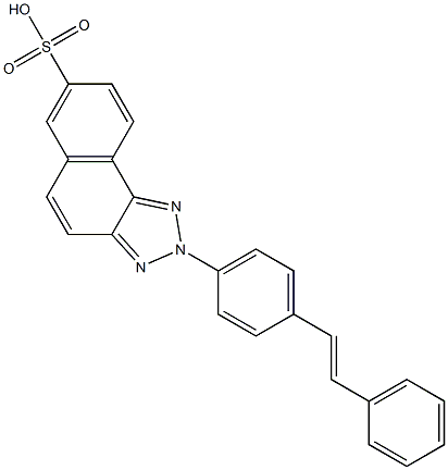 2-(p-スチリルフェニル)-2H-ナフト[1,2-d]トリアゾール-7-スルホン酸 化学構造式