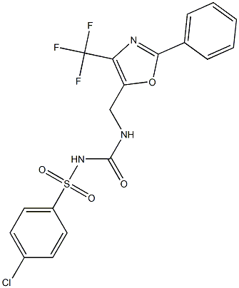 1-[2-Phenyl-4-(trifluoromethyl)oxazol-5-ylmethyl]-3-(4-chlorophenylsulfonyl)urea,,结构式