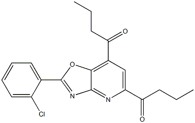 2-(2-クロロフェニル)-5,7-ジブタノイルオキサゾロ[4,5-b]ピリジン 化学構造式