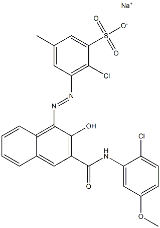 2-Chloro-5-methyl-3-[[3-[[(2-chloro-5-methoxyphenyl)amino]carbonyl]-2-hydroxy-1-naphtyl]azo]benzenesulfonic acid sodium salt