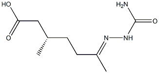 [S,(-)]-3-Methyl-6-semicarbazonoheptanoic acid Struktur