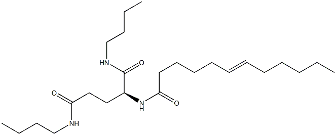 N2-(6-ドデセノイル)-N1,N5-ジブチルグルタミンアミド 化学構造式