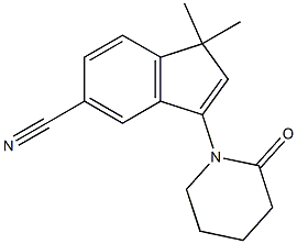 1,1-Dimethyl-3-(2-oxo-1-piperidinyl)-1H-indene-5-carbonitrile,,结构式