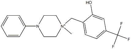 1-[2-Hydroxy-4-(trifluoromethyl)benzyl]-4-phenyl-1-methylpiperazin-1-ium,,结构式