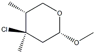 (2S,4R,5R)-4-クロロ-2-メトキシ-4,5-ジメチル-3,4,5,6-テトラヒドロ-2H-ピラン 化学構造式