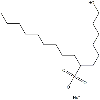 1-Hydroxyhexadecane-7-sulfonic acid sodium salt,,结构式