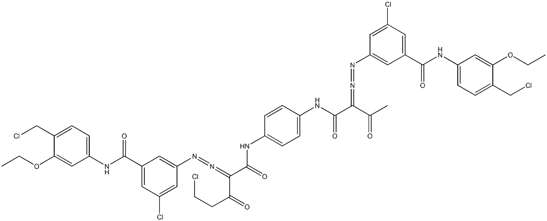 3,3'-[2-(Chloromethyl)-1,4-phenylenebis[iminocarbonyl(acetylmethylene)azo]]bis[N-[4-(chloromethyl)-3-ethoxyphenyl]-5-chlorobenzamide] Structure