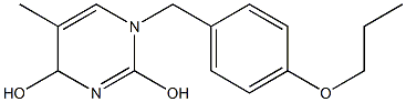 1,4-ジヒドロ-5-メチル-1-(4-プロポキシベンジル)ピリミジン-2,4-ジオール 化学構造式